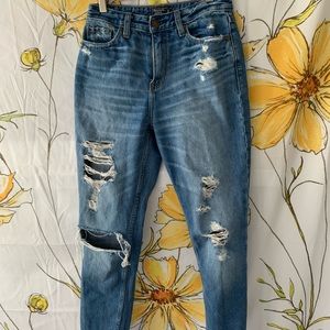 Ripped Abercrombie and Fitch girlfriend jeans